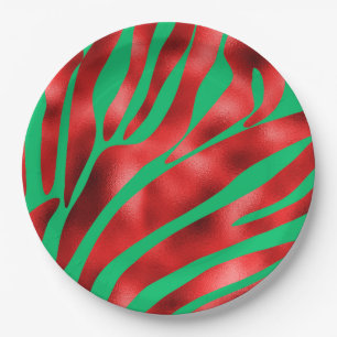 Assiettes En Carton Fête du zèbre de Noël
