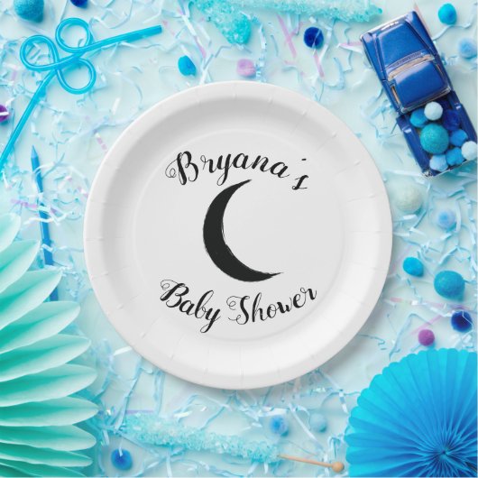 Assiettes En Carton Fête du Zodiaque Astrologie Lune Sombre Croissant  (Fête)