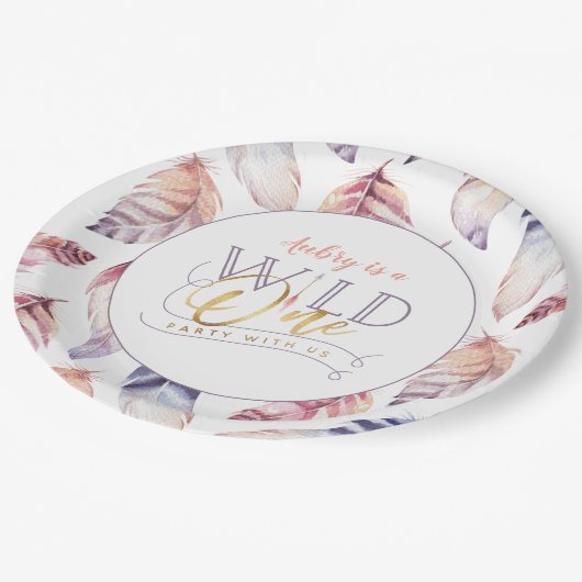 Assiettes En Carton fête d'un 1er anniversaire sauvage (Angle)