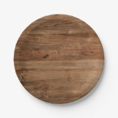 Assiettes En Carton Fête en Bois Rustique (Devant)