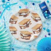 Assiettes En Carton Fête extérieure d'automne autour d'un feu de joie  (Fête)