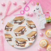 Assiettes En Carton Fête extérieure d'automne autour d'un feu de joie  (Fête)