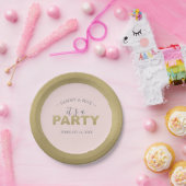 Assiettes En Carton Fête Féminine Moderne Rose et Or (Fête)