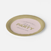 Assiettes En Carton Fête Féminine Moderne Rose et Or (Angle)