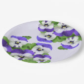 Assiettes En Carton Fête Fleur de Jardin Violette Pensée pour Déjeuner (Angle)