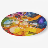 Assiettes En Carton Fête Fractale Bon Chaos 9" Tour (Angle)