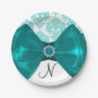 Fête Glamour Sweet 16 Arc Damassé Bleu Vert et Bla