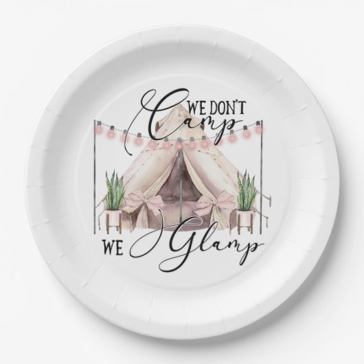 Assiettes En Carton Fête Glamping (Devant)