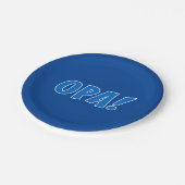 Assiettes En Carton Fête grecque de l'Opa (bleu foncé) (Angle)