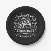 Assiettes En Carton Fête Holly Jolly Noël Chalkboard (Devant)