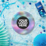 Assiettes En Carton Fête Holographique Personnalisée<br><div class="desc">Votre entreprise Logo Holographique Personnalisé Artistes de fête Plaques de papier coloré pour anniversaires ou fêtes d'entreprise</div>