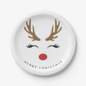 Assiettes En Carton Fête jetable des rennes de Noël (Devant)