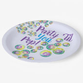 Assiettes En Carton Fête jusqu'à vous Pop souffler bulles Iridescente (Angle)