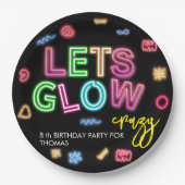 Assiettes En Carton Fête laser d'anniversaire de néon fou (Devant)