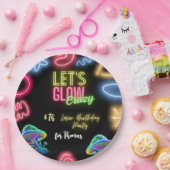 Assiettes En Carton Fête laser d'anniversaire de néon fou (Fête)