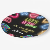 Assiettes En Carton Fête laser d'anniversaire de néon fou (Angle)