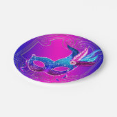 Assiettes En Carton Fête mascarade violet rose (Angle)