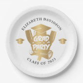 Assiettes En Carton Fête moderne en feuille d'or (Devant)