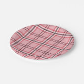 Assiettes En Carton Fête Motif de mode à plat rose et gris (Angle)