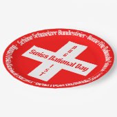 Assiettes En Carton Fête nationale suisse en quatre langues Drapeau su (Angle)