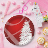 Assiettes En Carton Fête Noël Fête Noël Design Rouge Blanc (Fête)