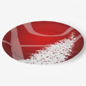 Assiettes En Carton Fête Noël Fête Noël Design Rouge Blanc (Angle)