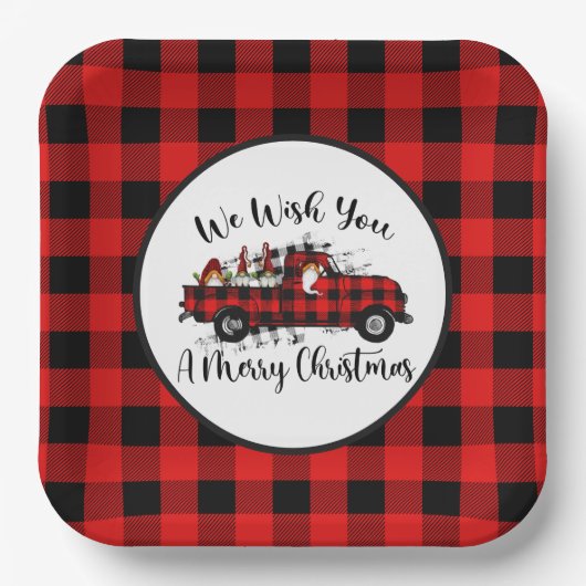 Assiettes En Carton fête Noël gnome Fête (Recto)