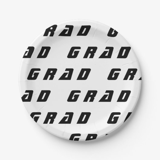 Assiettes En Carton Fête noire et blanche (Devant)