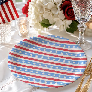 Assiettes En Carton Fête patriotique américaine du 4 juillet