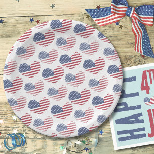 Assiettes En Carton Fête patriotique du 4 juillet Drapeau américain