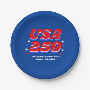 Assiettes En Carton Fête personnalisée 250 ans États-Unis Patriotique