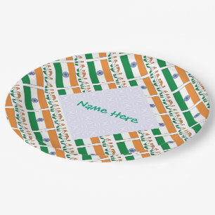 Assiettes En Carton Fête personnalisée avec tuiles indiennes