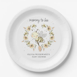 Assiettes En Carton Fête Prénatale de Maman Abeille