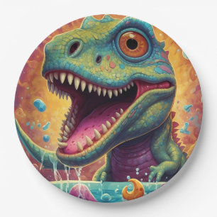 Assiettes En Carton Fête prénatale Dino-Mite