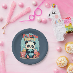 Assiettes En Carton Fête Pyjama Kawaii Panda Déguisé Soirée Pyjama Cos