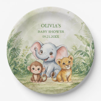 Assiettes En Carton Fête Sauvageonne pour Bébé : La Jungle Tropicale