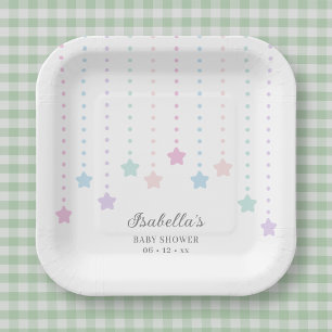 Assiettes En Carton Fête Simple Élégante Scintillement Petites Étoiles