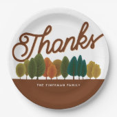 Assiettes En Carton Fête Thanksgiving Forêt d'automne personnalisée (Devant)