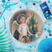 Assiettes En Carton fête vintage Noël Ange Fête (Fête)