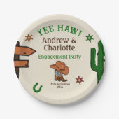 Assiettes En Carton Fête Western de Cow-boy Rustique de l'Ouest Sauvag (Devant)