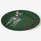 Assiettes En Carton Fête Zebra Holly couronne | vert plaid (Angle)
