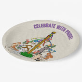 Assiettes En Carton Fêter avec Fierté Cats Maypole Fête (Angle)