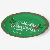 Assiettes En Carton Fêter Noël, vert festif (Angle)