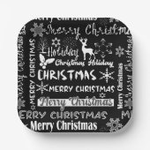 Assiettes En Carton Fêtes de Noël, motif de Noël (Recto)