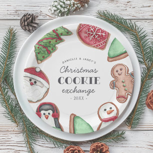 Assiettes En Carton Fêtes de Noël personnalisées Fête de l'échange de
