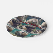 Assiettes En Carton Fêtes écologiques avec plaques Walrus (Angle)