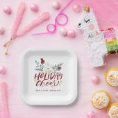 Assiettes En Carton Fêtes Fête d'hiver Floral Noël (Fête)