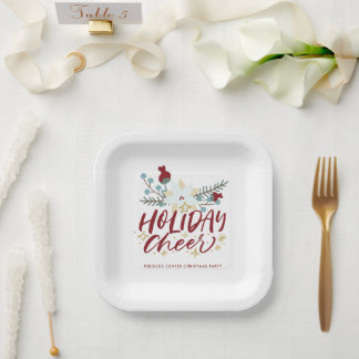 Assiettes En Carton Fêtes Fête d'hiver Floral Noël