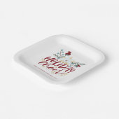 Assiettes En Carton Fêtes Fête d'hiver Floral Noël (Angulaire)