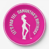 Assiettes En Carton Fêtez une fête d'anniversaire rose ! (Devant)